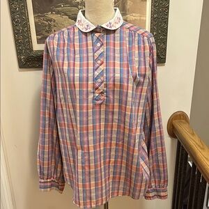Vintage Pastel Plaid Blouse
